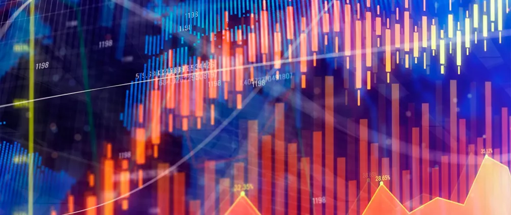 Colorful financial market chart representing private credit, direct lending and long-term portfolio analysis.